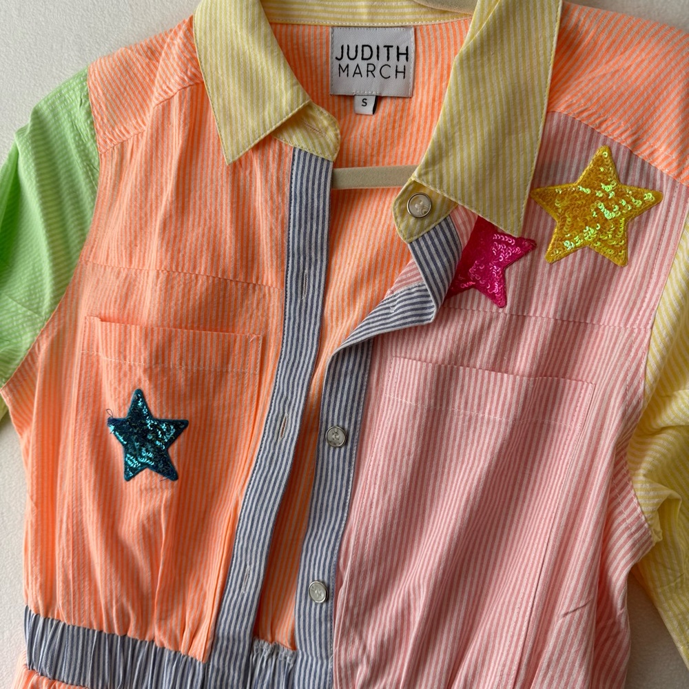Judith March Pastel Patchwork Star Romper - Picture 2 of 7